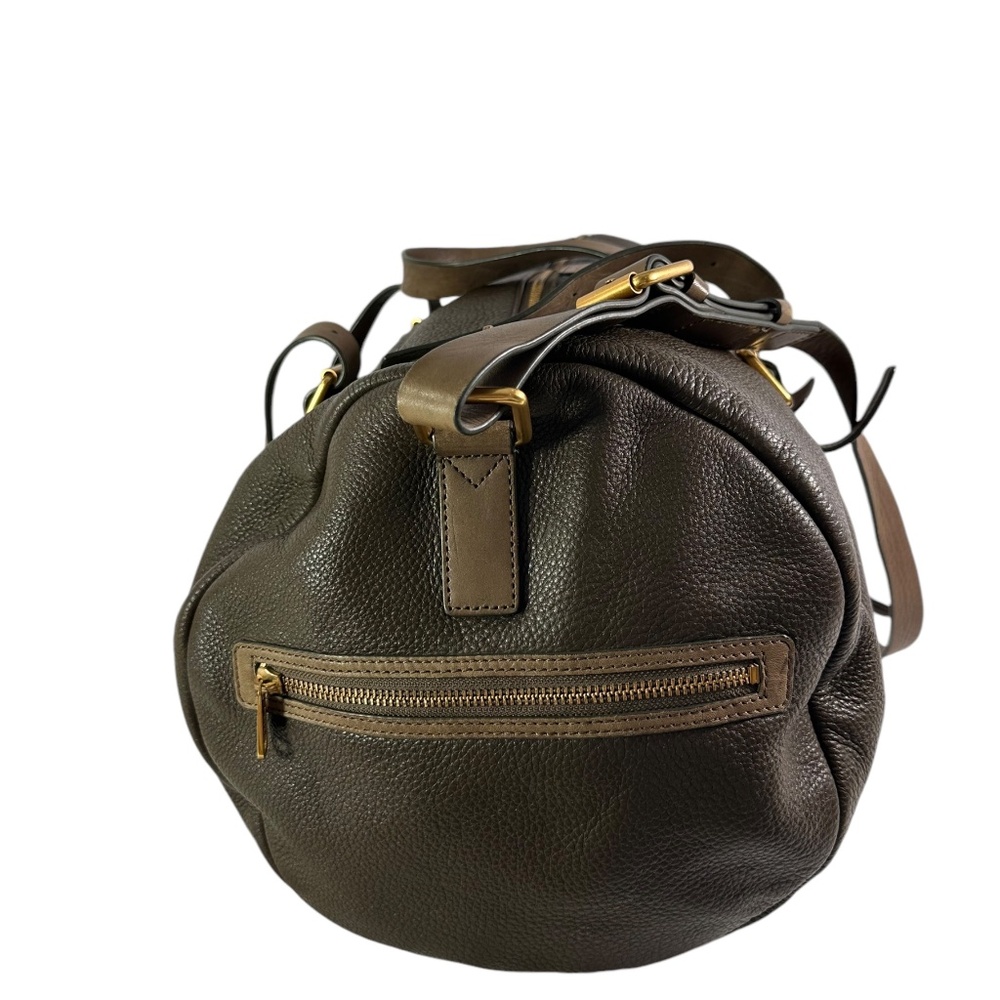 Genuine MARC By Marc Jacobs Genuine Olive Brown Leather Duffle Travel Bag - Picture 5 of 13